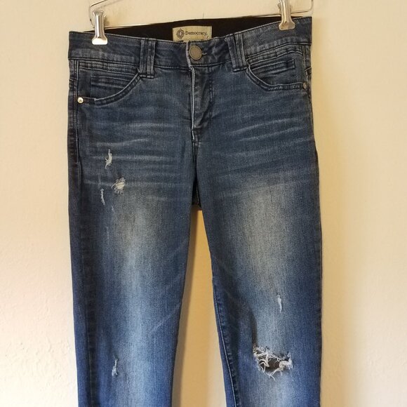 Democracy Jeans Size 6 Ab Technology Distressed Skinny Leg Stretch BN20907YK2 - Picture 3 of 9
